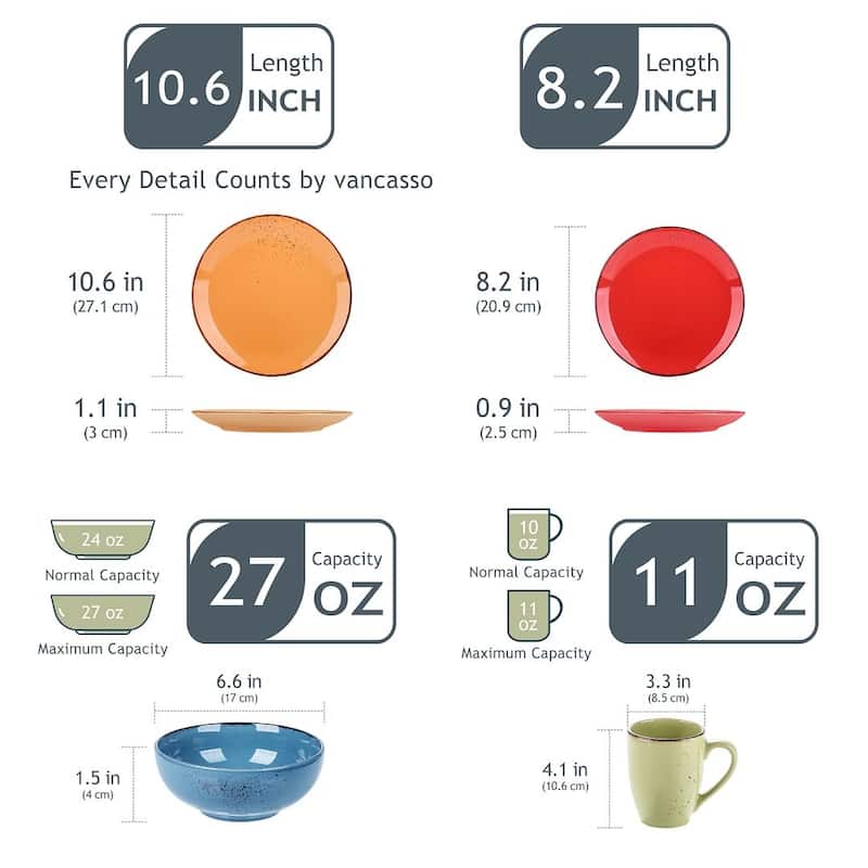 vancasso Casual 32-piece Stoneware Dinnerware Set (Service for 8)