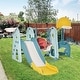 preview thumbnail 2 of 7, Qaba 5 in 1 Indoor & Outdoor Kids Playset w/ Swing, Slide, Basketball Hoops, Soccer Goal & Ring Toss