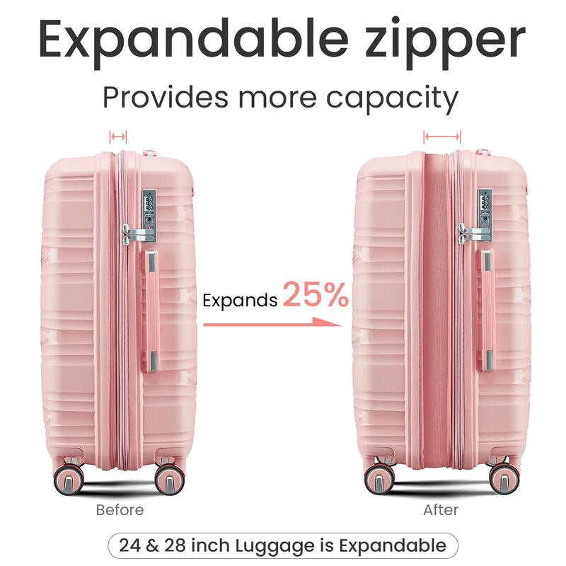Luggage Sets 4 Piece with Spinner Wheel, Hardside Suitcase Set with TSA Lock, Expandable Luggage for Men and Women Travel