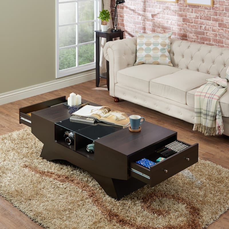DH BASIC Modern 48" Hidden Storage Coffee Table by Denhour