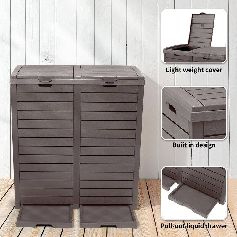 Resin Step On Curbside Trash Can & Recycling Bin