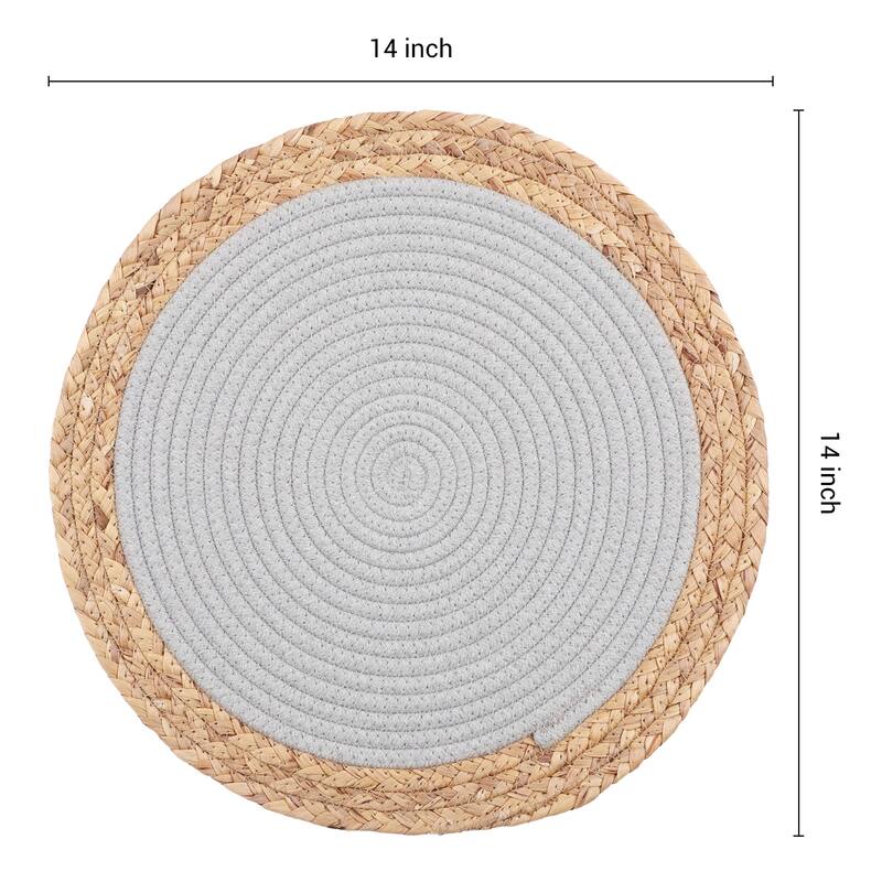 Farmhouse Placemats Set of 4 Placemats for Kitchen Table Mat - 14*14in - Light Gray
