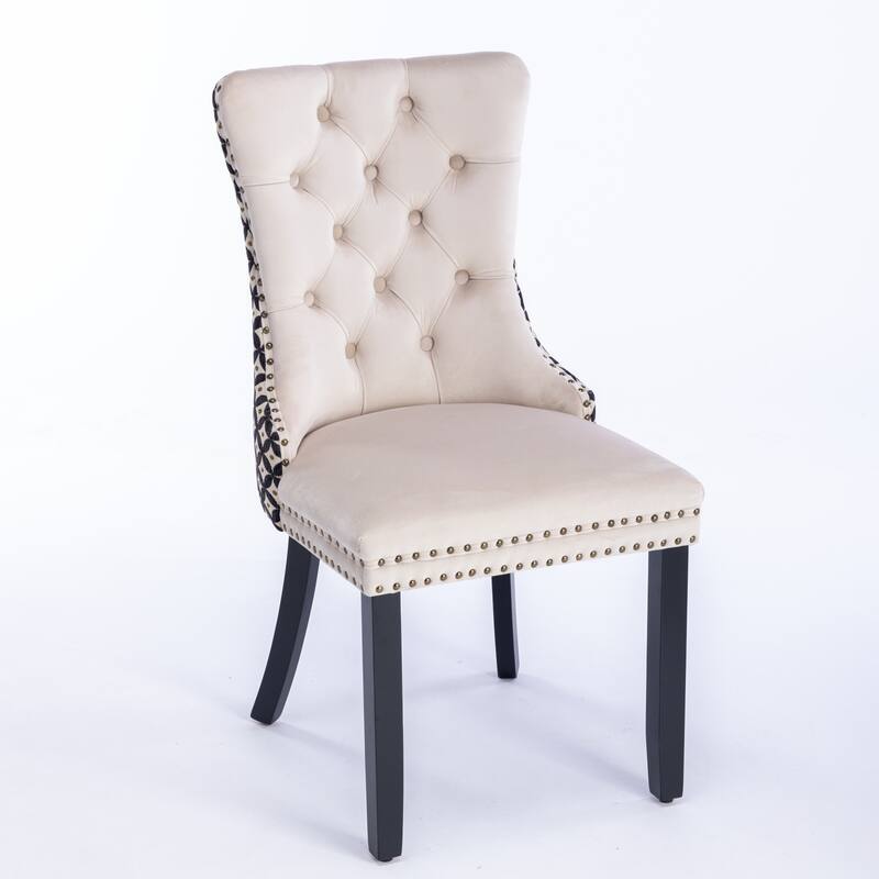 Tufted Solid Wood Velvet Upholstered Dining Chair
