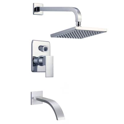 American Imaginations Wall Mount Stainless Steel Shower Kit In Chrome Color