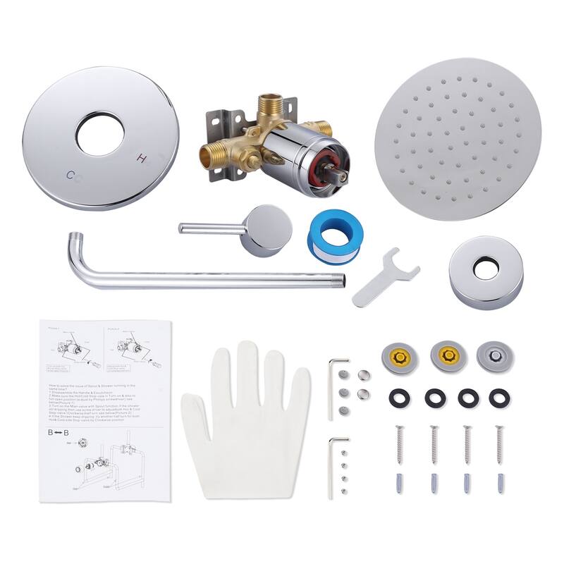 WOWOW Single Handle 5-Spray Patterns Shower Faucet with Valve
