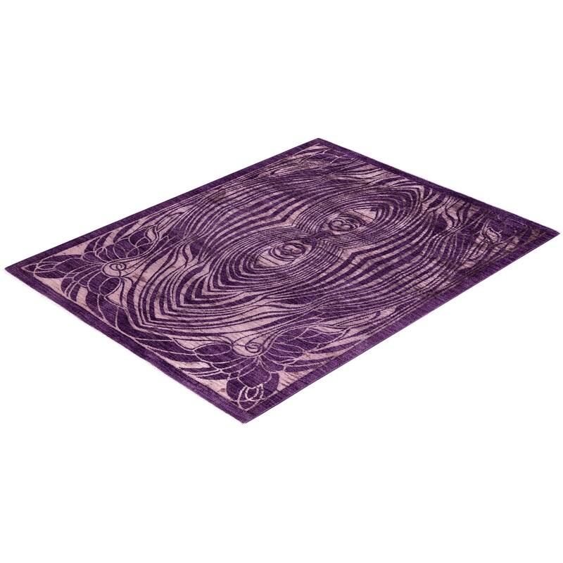 Contemporary Overdyed Wool Hand Knotted Area Rug - 5' 0" x 6' 6"