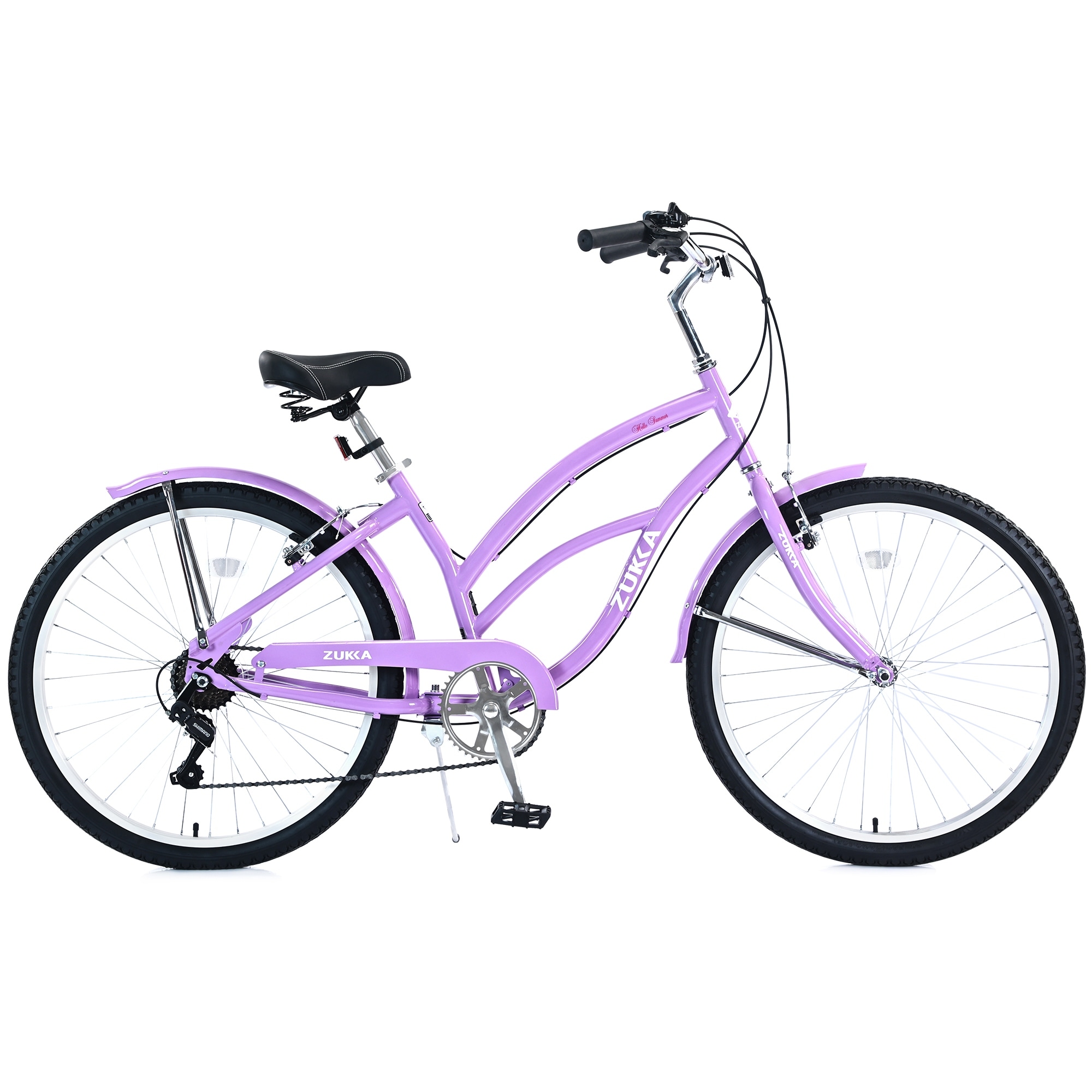 7-Speed Women's Cruiser Bike, 26-Inch Wheels, Steel Frame, Double V Brakes, City and Beach Bicycle