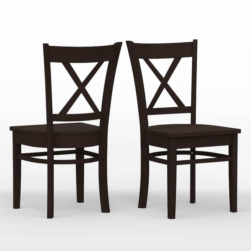 3-Piece Dining Set, 48" Rectangle Wood Table and Cross Back Chairs