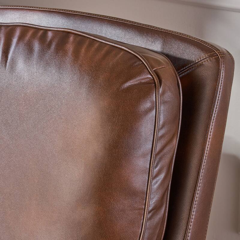 Pushback Recliner Chair, Faux Leather Armchair Push Back Recliner with Rivet Decoration Single Sofa Accent Chair