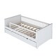 preview thumbnail 14 of 26, Wood Twin Size Platform Bed with Guardrail,Trundle and Open Fence Design,Kids and Baby