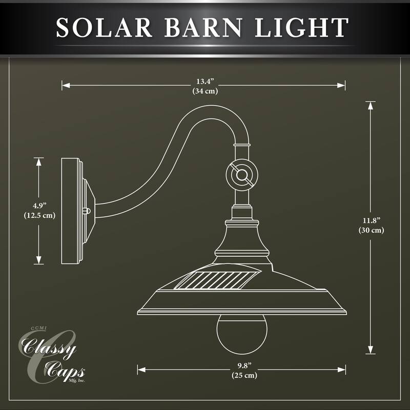 Classy Caps Dark Bronze Solar Barn Light - Dark Bronze