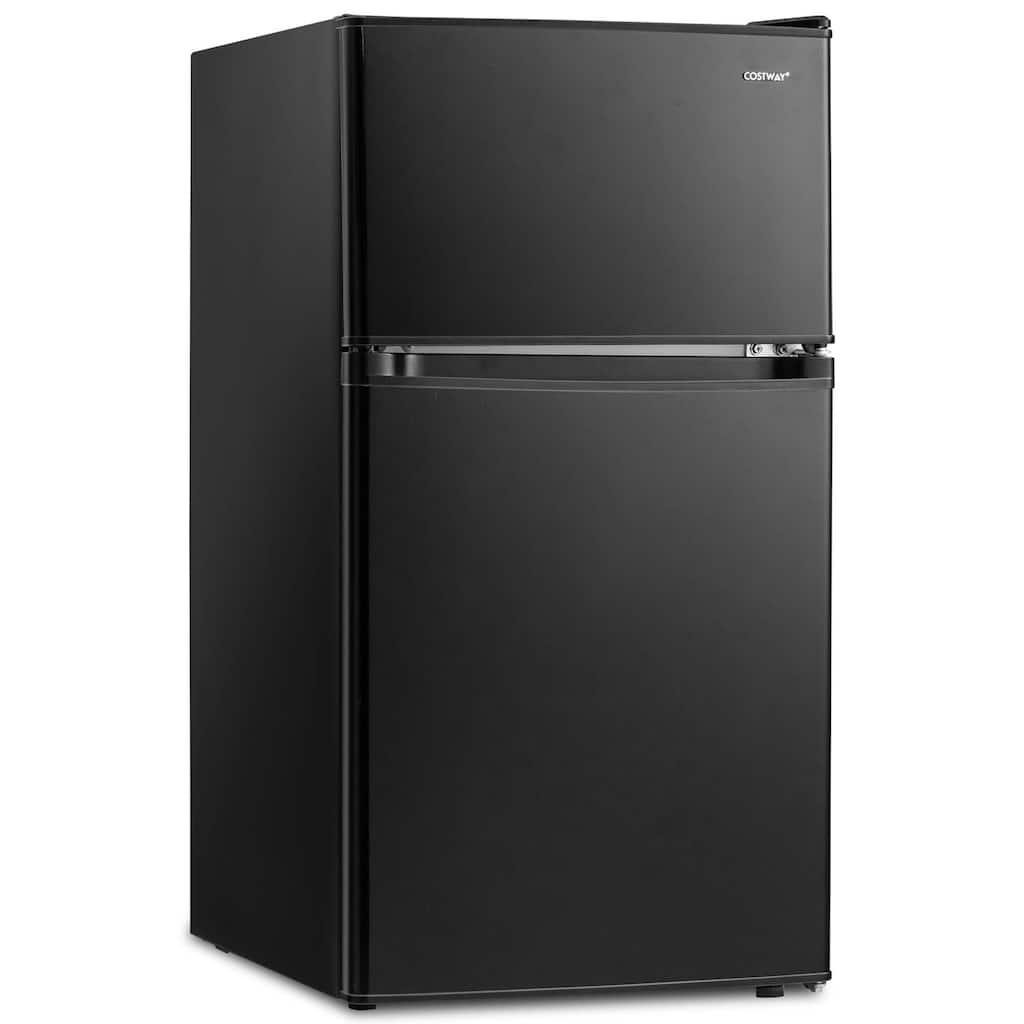 Costway 3.2 Cu.Ft Mini Refrigerator with Freezer Compact Fridge with 2 - See Details