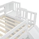 preview thumbnail 15 of 34, Twin Over Full Multifunctional Kids Bunk Bed Frame with Slide, Wooden Loft Bed with Storage Staircase and Guardrails