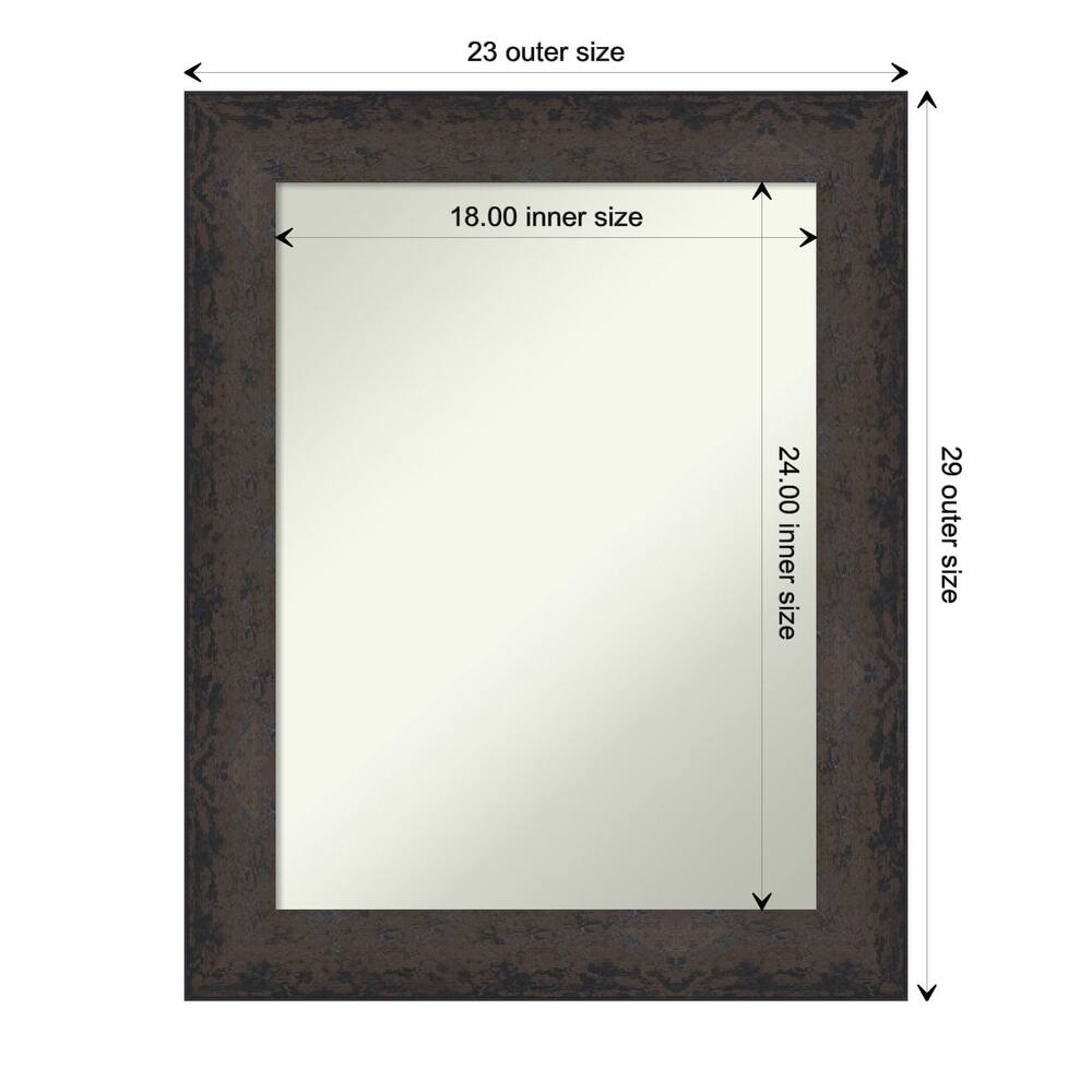 Dappled Non-Beveled Wood Framed Bathroom Vanity Wall Mirror