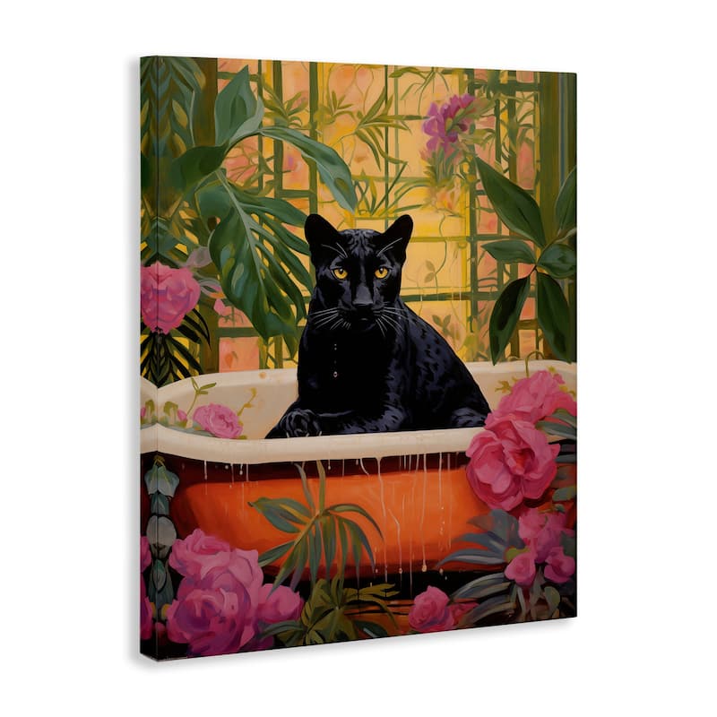 Stupell Lush Tropics Panther Bath Canvas Wall Art Design By Heidi Kuntz