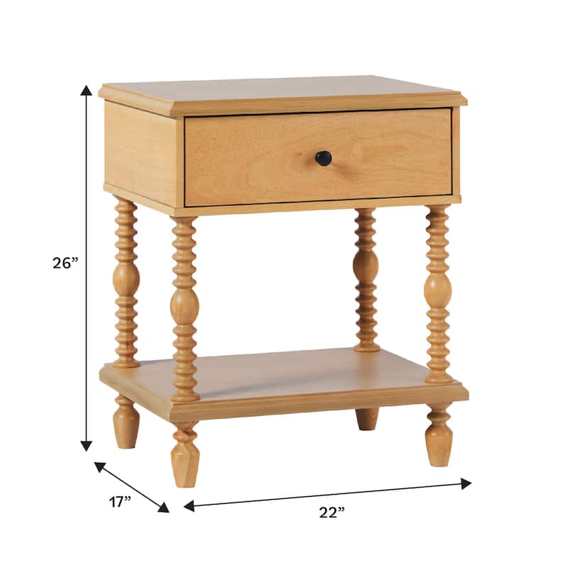 Walker Edison Spindle Dresser and 1-Drawer Nightstands Bedroom Set