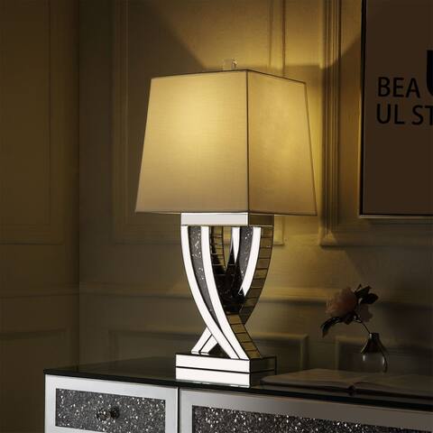 Table Lamp, Mirrored & Faux Diamonds