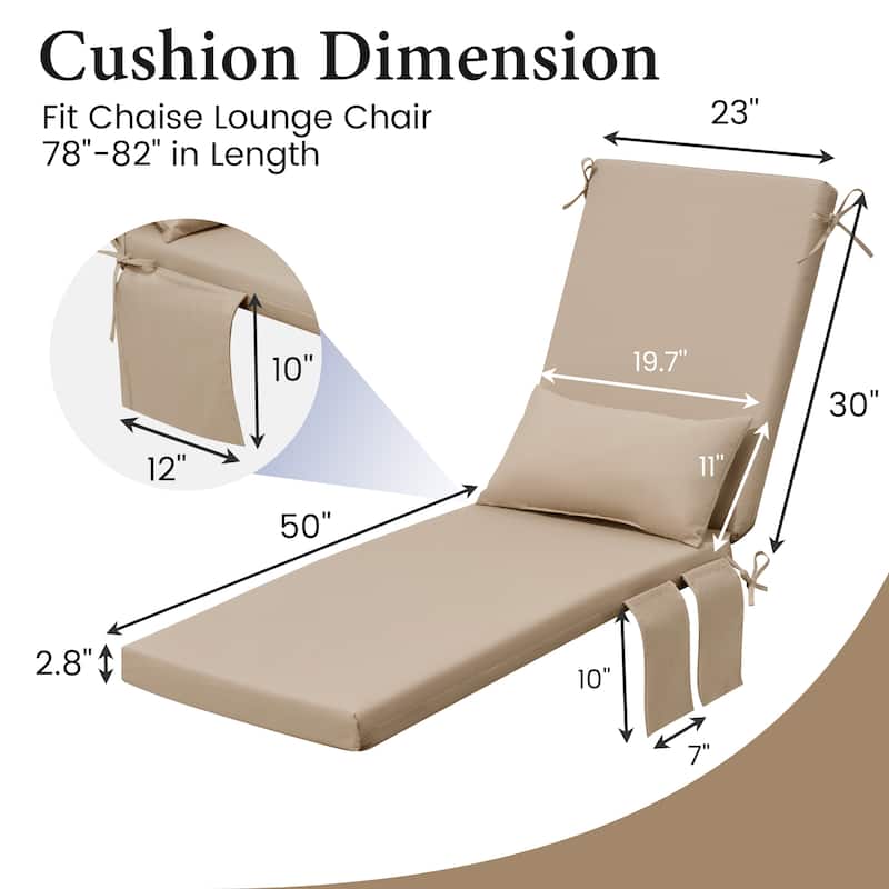 Outdoor Lounge Chair Cushions Patio Chaise Lounge Chair Seat Cushion with Pillow