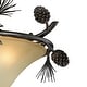 preview thumbnail 7 of 6, Sierra 18-in W Bronze Rustic Pinecone Bowl Semi Flush Mount Ceiling Light Cream Glass - 18-in W x 13-in H x 18-in D