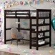 preview thumbnail 2 of 11, Twin Size Loft Bed with Storage Shelves and Under-bed Desk,Space-saving,Gray