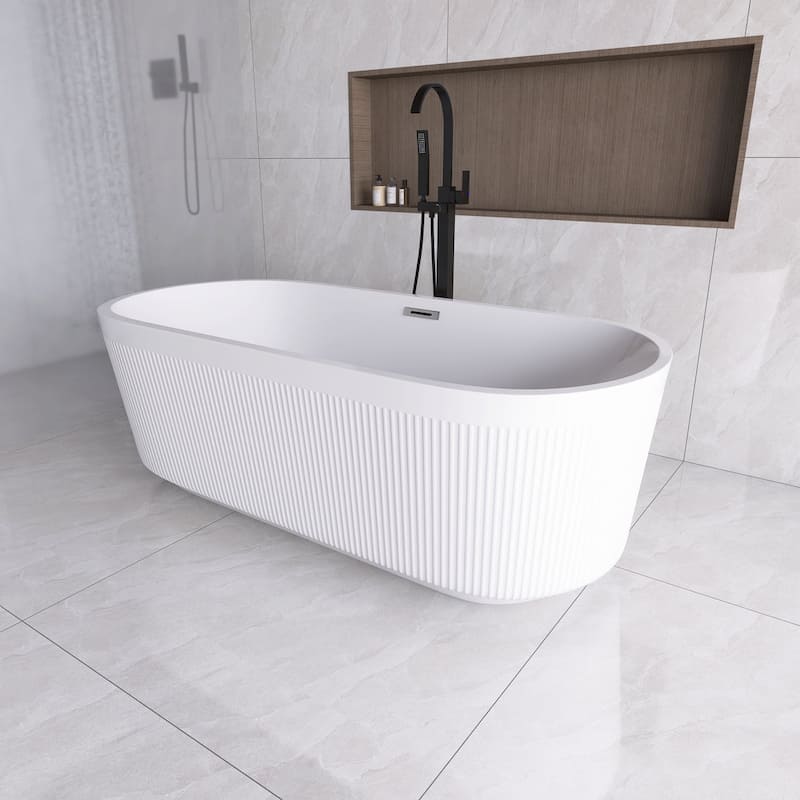 Acrylic Freestanding Flatbottom Soaking Bathtub