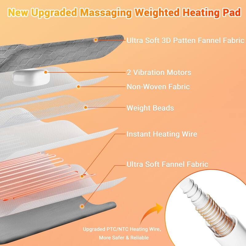 20"x24" Electric Neck Shoulder Heating Pad with Massaging Vibrations for Best Winter Gifts