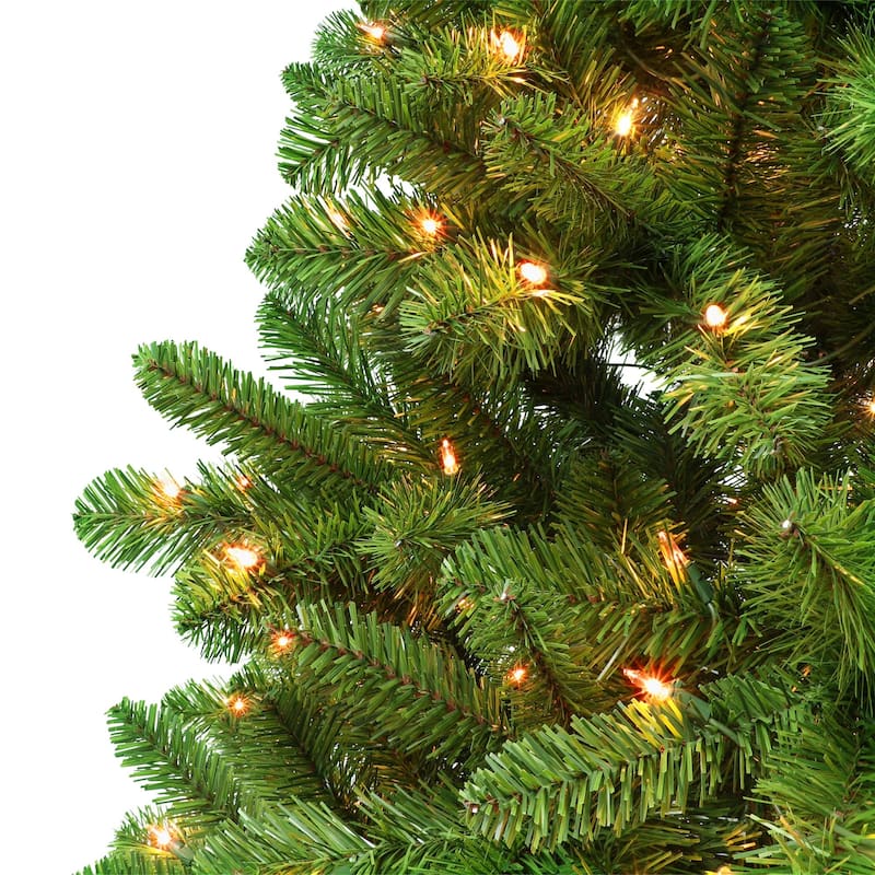 Pre-Lit Medium Artificial Virginia Pine Christmas Tree - 7.5’ - Clear Lights - 7.5 Foot