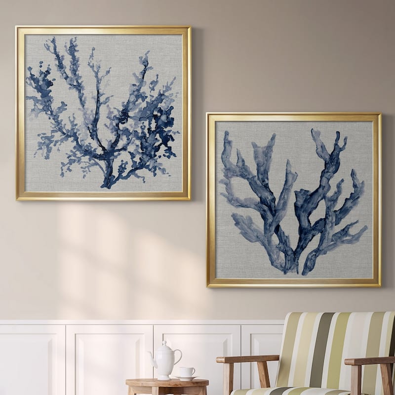 Linen Sea Coral III Premium Framed Canvas - Ready to Hang