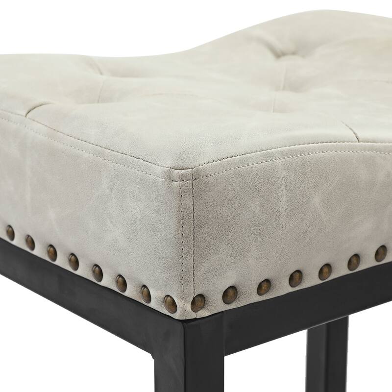 LUE BONA Backless Cushioned Faux Leather Bar Stools Counter Height