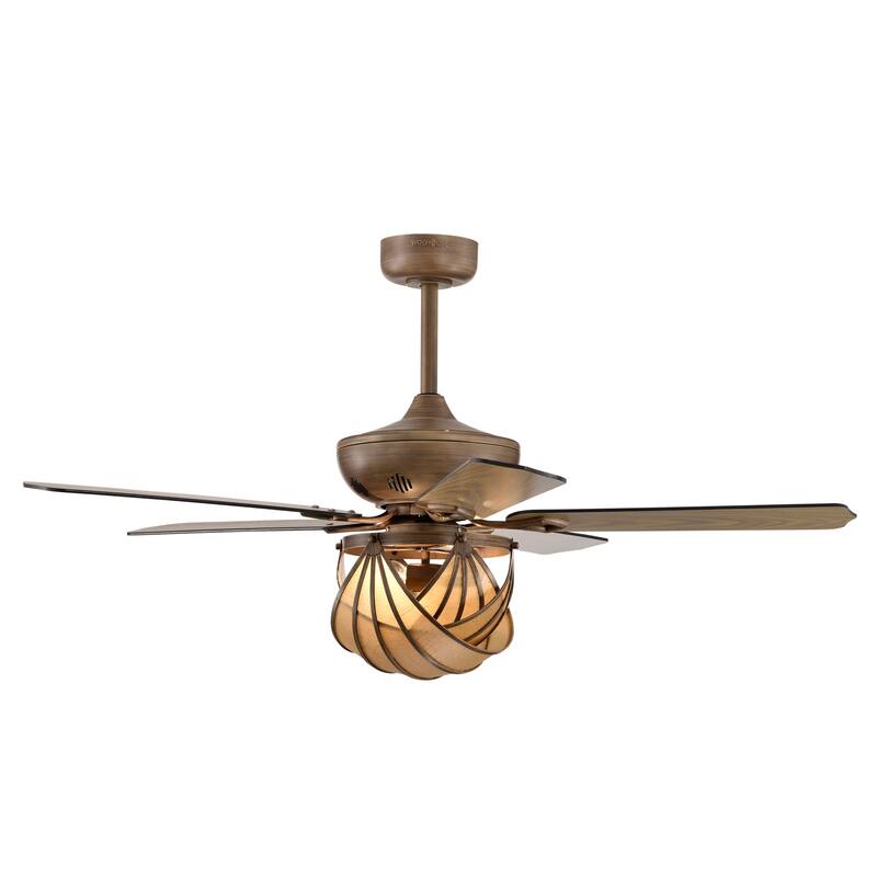 Parchman 52 Inch Mid-Century Modern Ceiling Fan with Remote - N/A