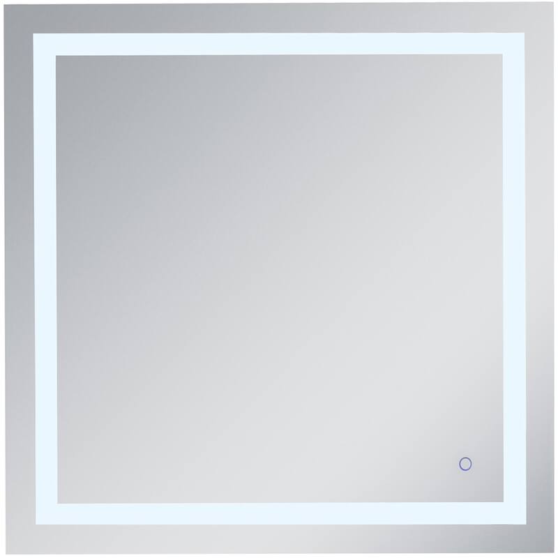 Elegant Lighting Helios 36" Square Frameless Wall Mounted Lighted - Silver