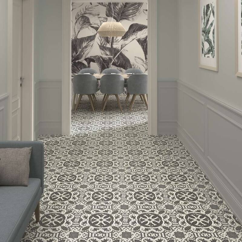 Roman Road 8x8 Matte Porcelain Encaustic Tile - Floor, Wall, Backsplash