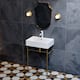 Claire Ceramic Console Sink White Basin Gold Legs