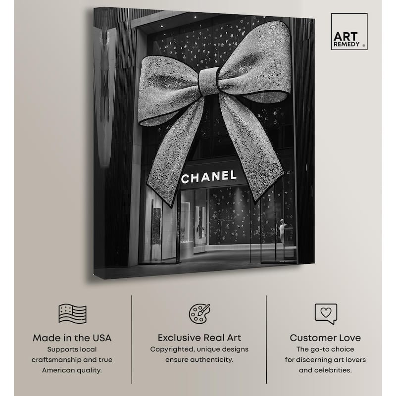 Big Bow Noir Store Canvas by Art Remedy, Gallery Wrapped