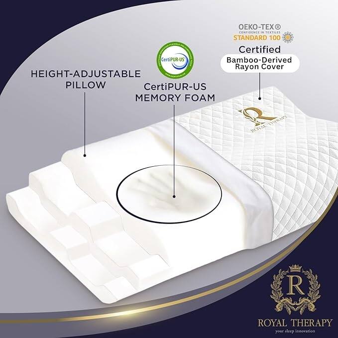 Royal Therapy Memory Foam Pillow for Neck & Shoulder Support