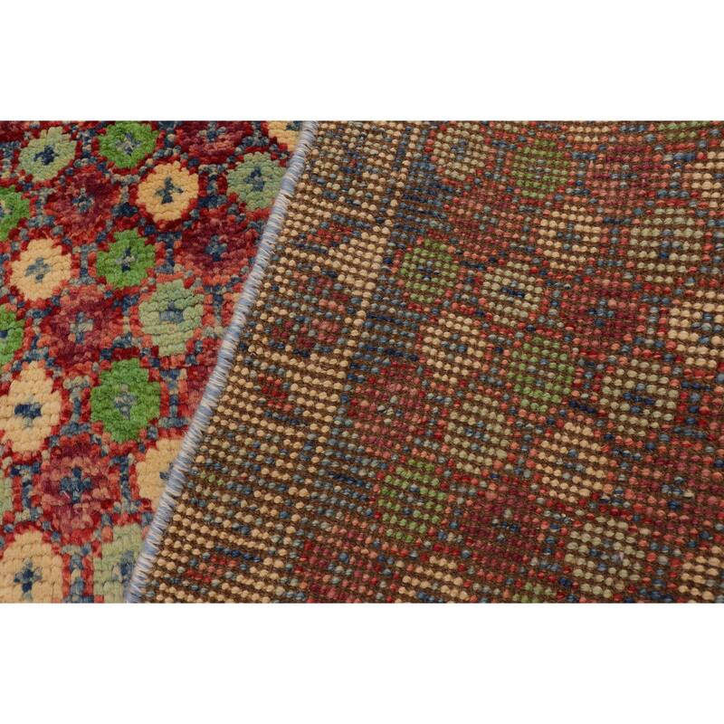 Shabby Chic Balochi Bravo Red/Beige Hand Knotted Wool Rug - 4'0'' x 5'11''