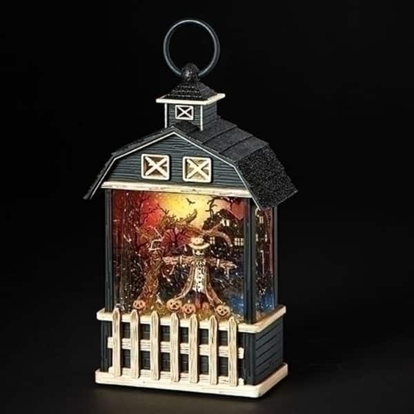 9 5 quot LED Lighted Haunted Barn Halloween Snow Globe Lantern Bed Bath