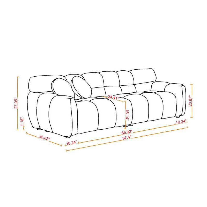 Modern ergonomic marshmallow sofa for living room