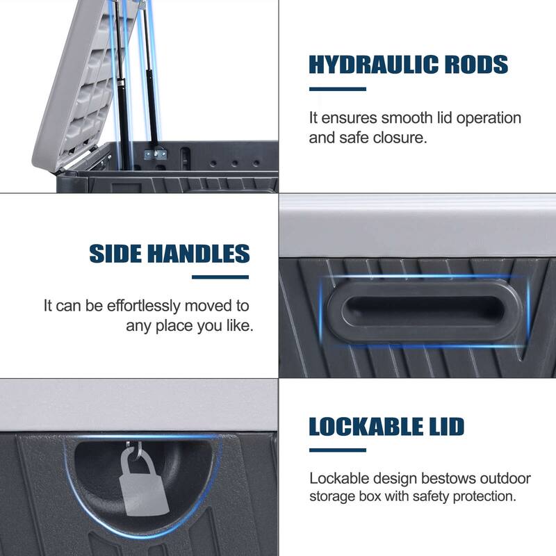 Aoodor Outdoor Lockable Storage Deck Box - 85 Gallon