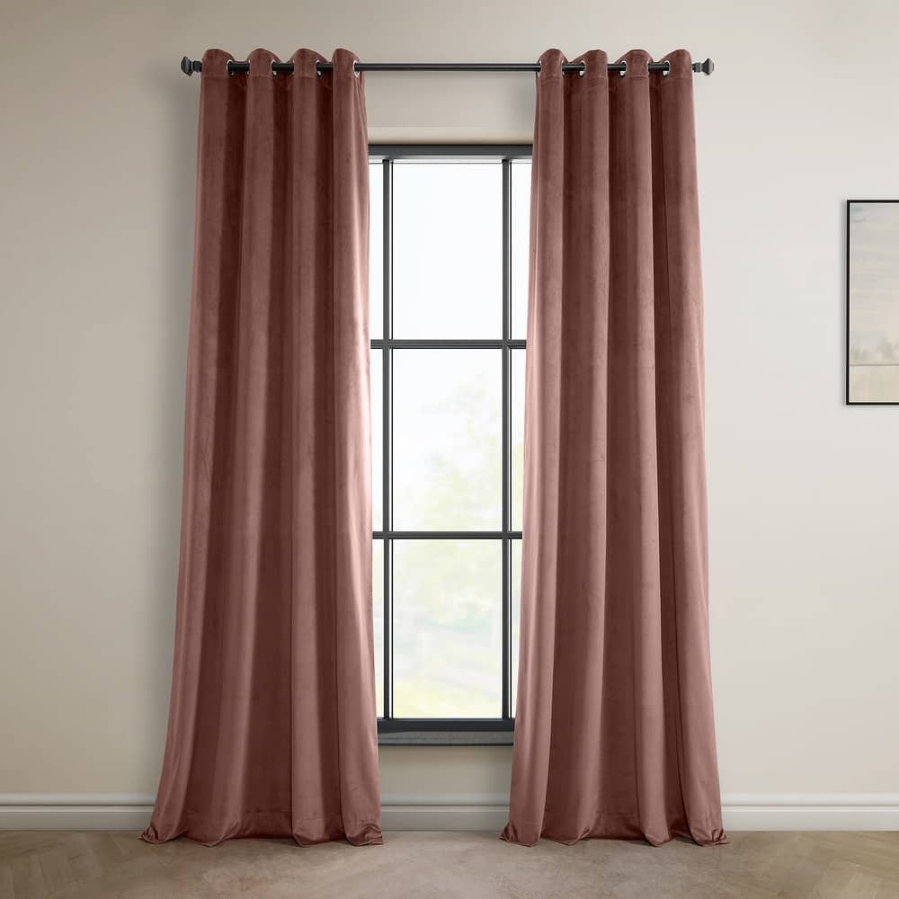 Exclusive Fabrics Heritage Plush Velvet Room Darkening Grommet Curtain (1 Panel)