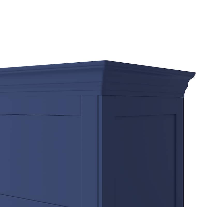 Farmhouse Kitchen Pantry, 40"W - 4-Door Freestanding Cabinet with Pull-Out Trays, Drawers & Pan Storag