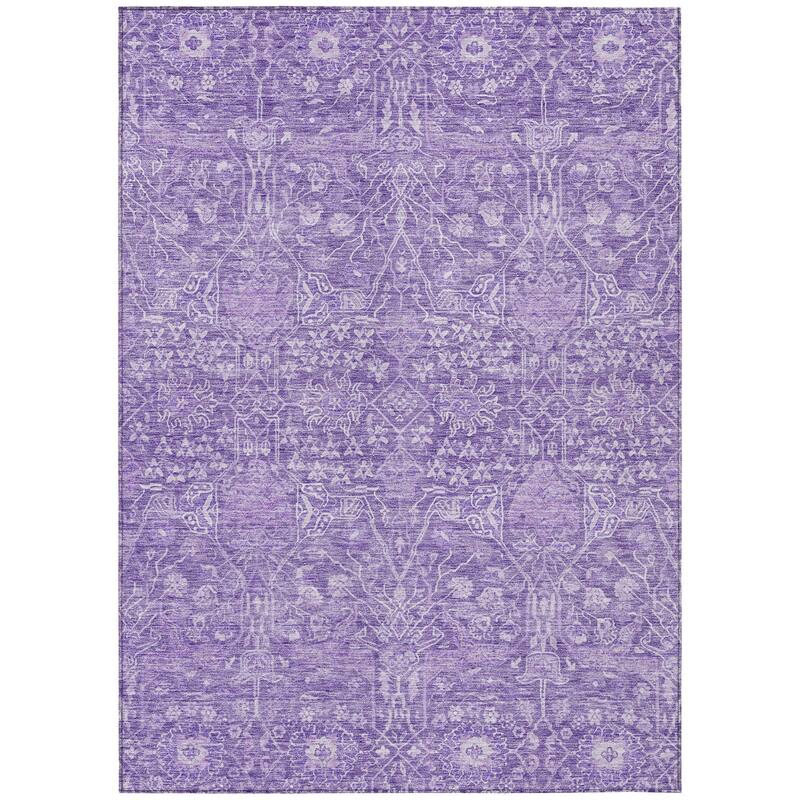 Machine Washable Indoor/ Outdoor Vintage Boho Chantille Rug