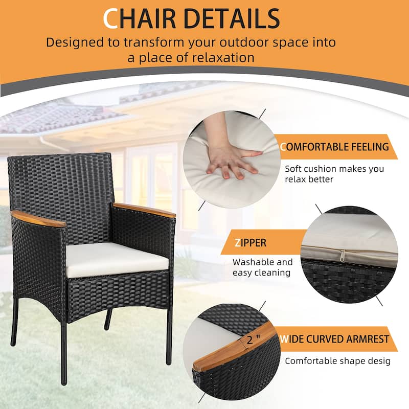 Futzca 4 Pieces Outdoor Patio Furniture Sets Rattan Chair Wicker Set