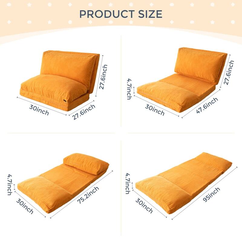 Corduroy Bean Bag Folding Sofa Bed