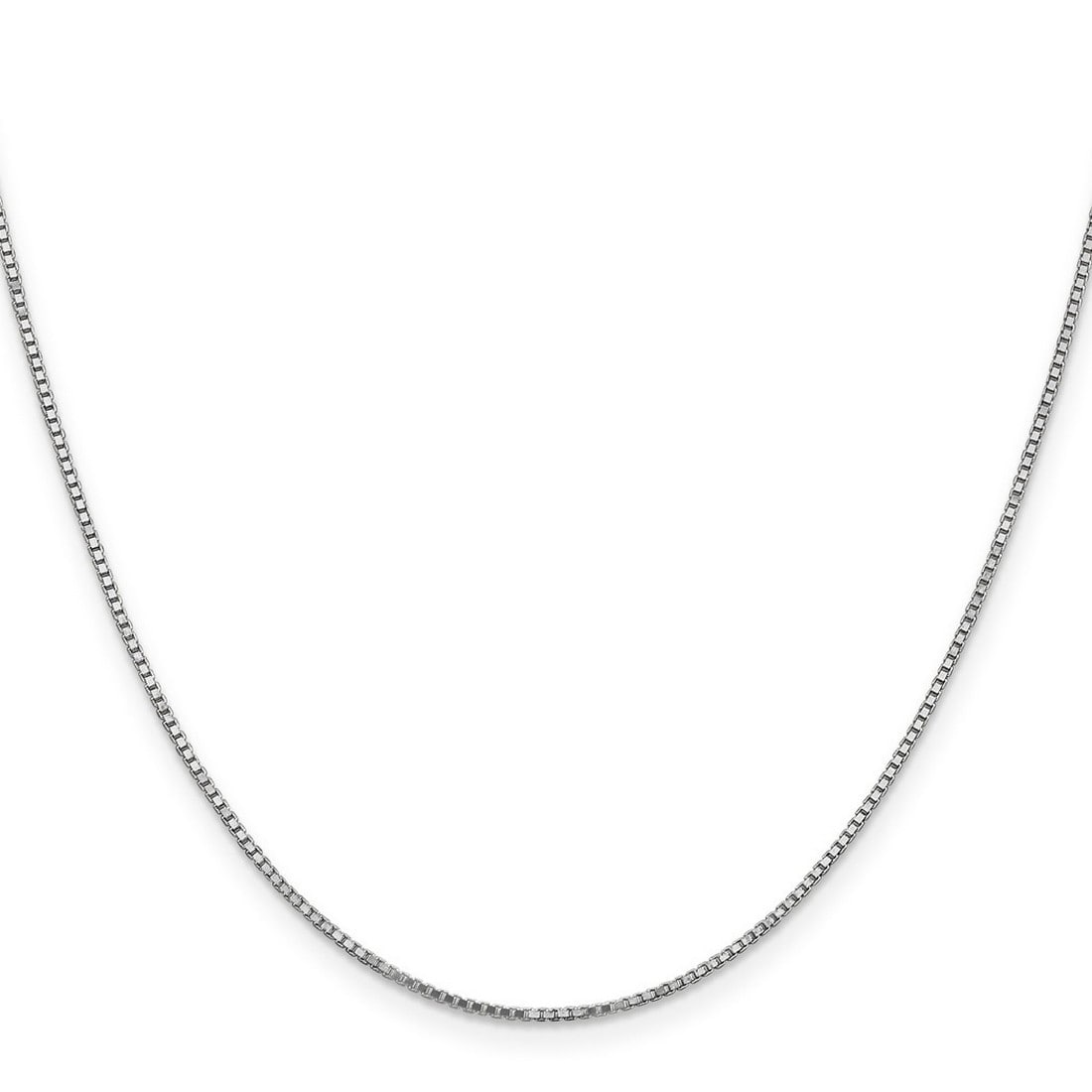 Curata 14k White Gold Solid 1.1mm Box Chain Necklace