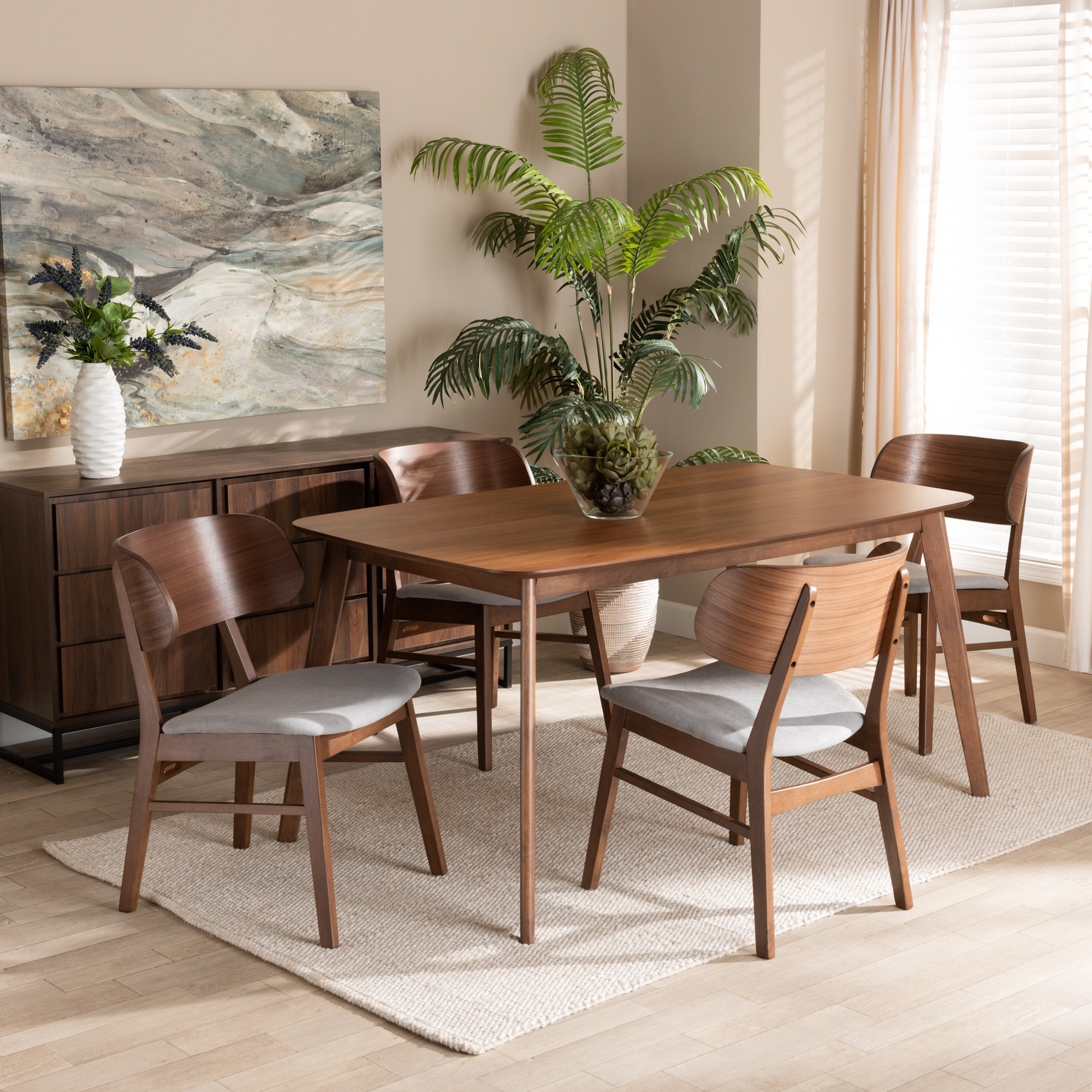 Mid century modern dining table sets outlet