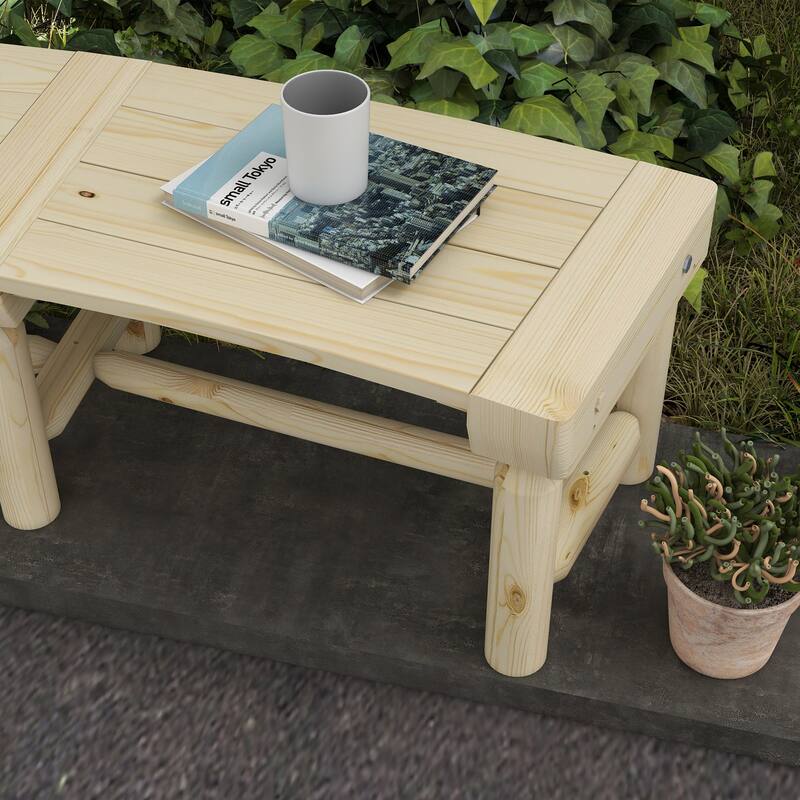 Outsunny Wooden Garden Bench, Semicircular Round Outdoor Tree Bench