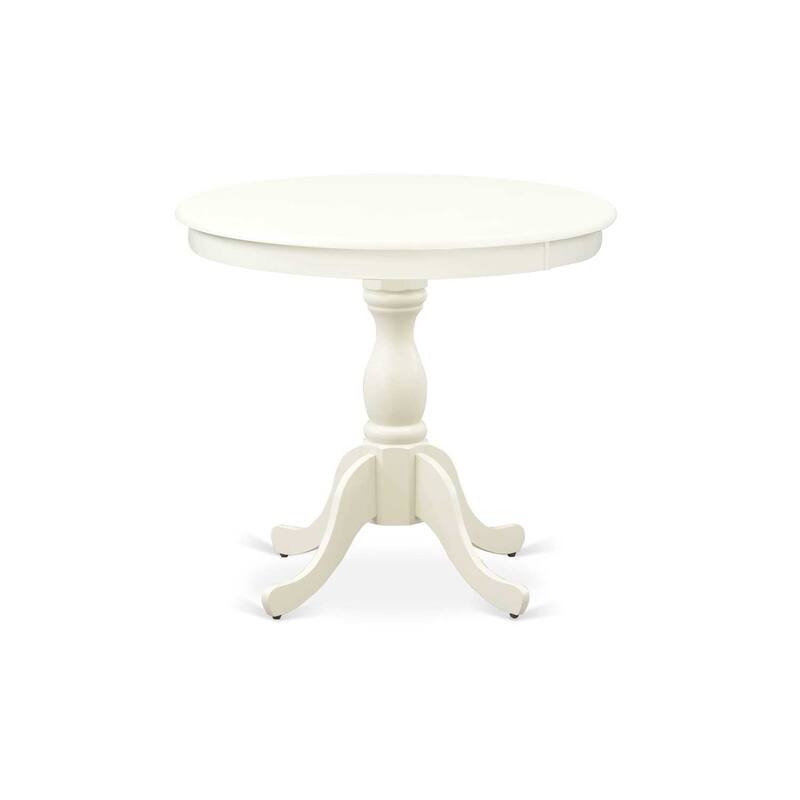 3-Piece Linen White Finish Solid Wood Top - Button Tufted Dining Room Set - Seats 4