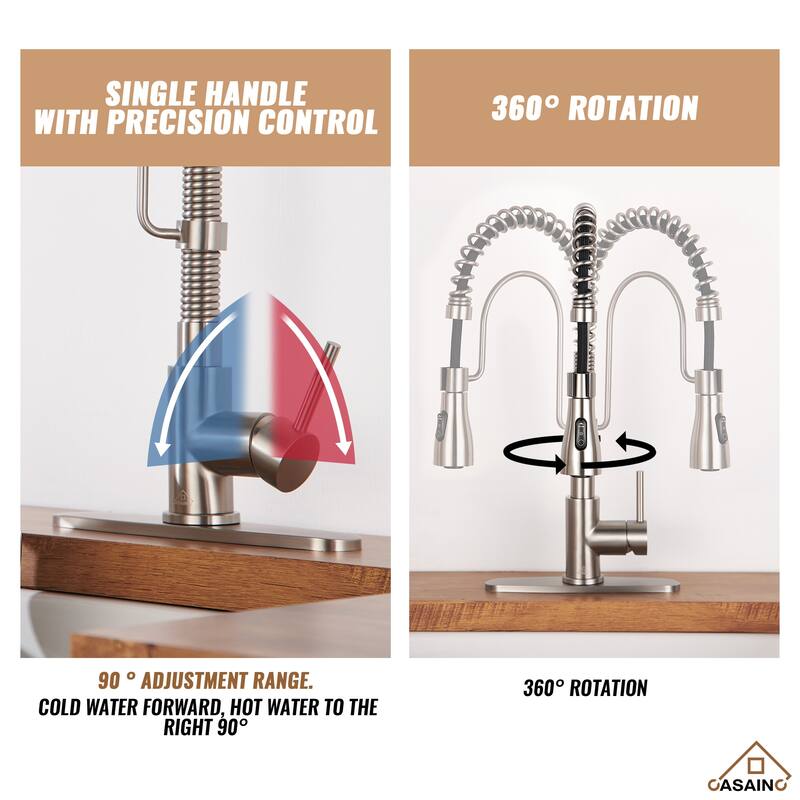 Single Handle Pull Down Sprayer Kitchen Faucet