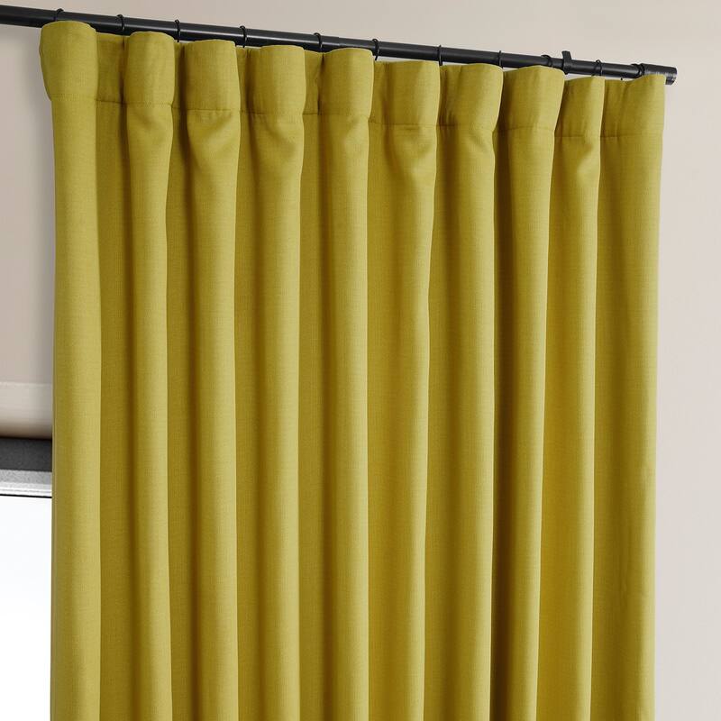 Exclusive Fabrics Faux Linen Extra Wide Room Darkening Curtains Panel - Versatile Privacy Drapery for Wide Windows (1 Panel)